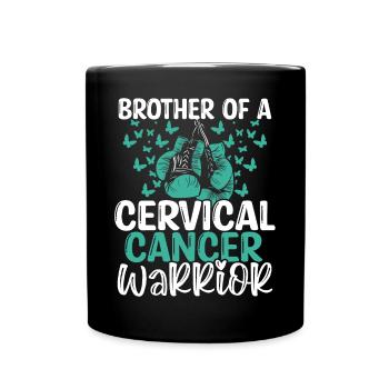Cervical Cancer Awareness Brother Twins Sibling - Full Colour Mug - black - Front
