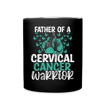 Cervical Cancer Awareness Dad Fathers Day Papa - Full Colour Mug - black - Front