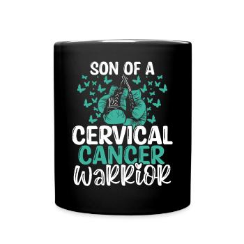 Cervical Cancer Awareness Month Ribbon Son - Full Colour Mug - black - Front