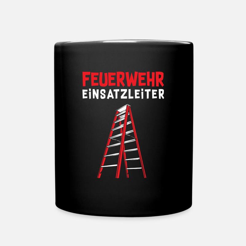 Feuerwehr Einsatzleiter Bauleiter Feuerwehrmann - Tasse einfarbig - Schwarz