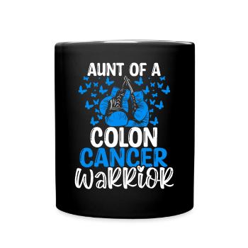 Colon Cancer Awareness Aunt Nephew Niece - Full Colour Mug - black - Front