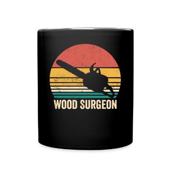 Holzchirurg Holzarbeiter Schreiner Vintage - Tasse einfarbig - Schwarz - Vorne