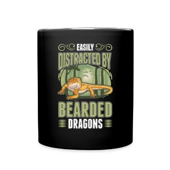 Facilement distrait par Bearded Dragons Bartagame - Mug uni - noir - Devant