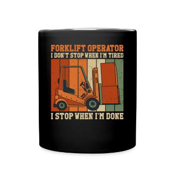 Certified Forklift Truck Operator - Tasse einfarbig - Schwarz - Vorne