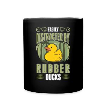 Facilement distrait par Rubber Ducks Rubber Duck - Mug uni - noir - Devant