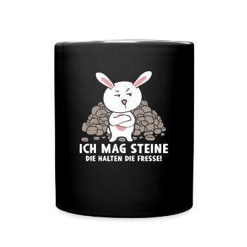 Ich mag Steine - Tasse einfarbig - Schwarz - Vorne