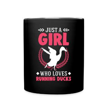 Running Girls Running Duck Bottle Duck - Full Colour Mug - black - Front
