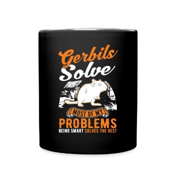 Gerbille Cadeau Rat de course mongol Gerbille - Mug uni - noir - Devant