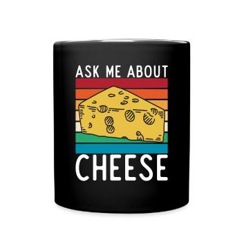 Snack Cheese Lover Cheese Gift - Full Colour Mug - black - Front