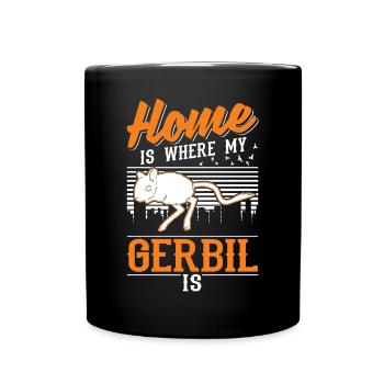 Home is where my Gerbil is Gerbil Gerbil - Full Colour Mug - black - Front