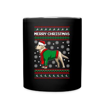 Chien de Noël joyeux du Labrador - Mug uni - noir - Devant