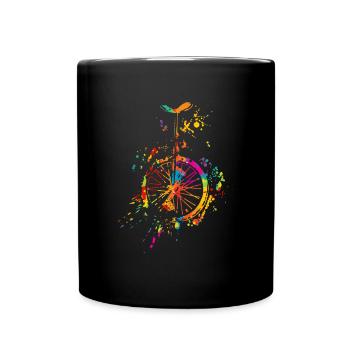 Einrad Akrobat Einradfahrerin Retro Vintage Einrad - Tasse einfarbig - Schwarz - Vorne