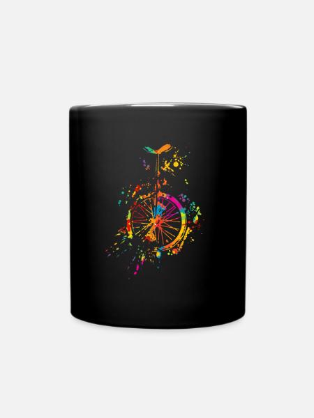 Einrad Akrobat Einradfahrerin Retro Vintage Einrad - Tasse einfarbig - Schwarz