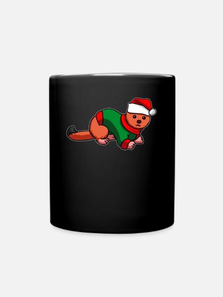 Belette avec pull de Noël - Mug uni - noir