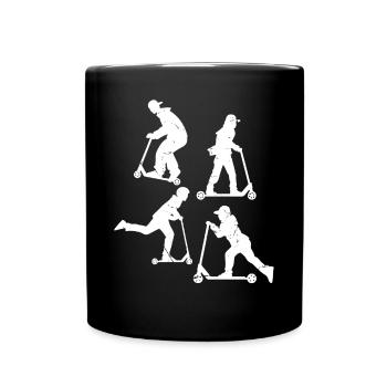 Scooter Tricks Stunt Scooter Stunts Boys Scooter - Full Colour Mug - black - Front