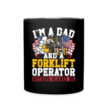 Certified Forklift Truck Operator - Full Colour Mug - black - Front