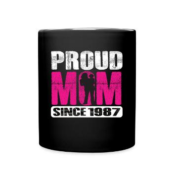 Proud Mom Since 1987 - Tasse einfarbig - Schwarz - Vorne