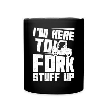 Certified Forklift Truck Operator - Full Colour Mug - black - Front