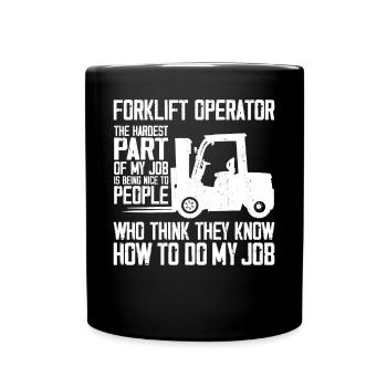 Certified Forklift Truck Operator - Tasse einfarbig - Schwarz - Vorne