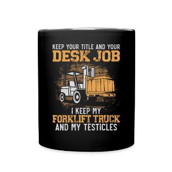 Certified Forklift Truck Operator - Full Colour Mug - black - Front