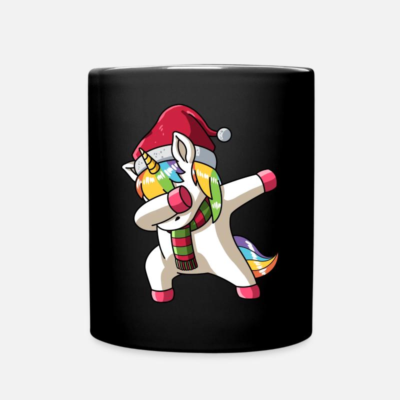 Dabbing Einhorn Weihnachten Dab Xmas - Tasse einfarbig - Schwarz