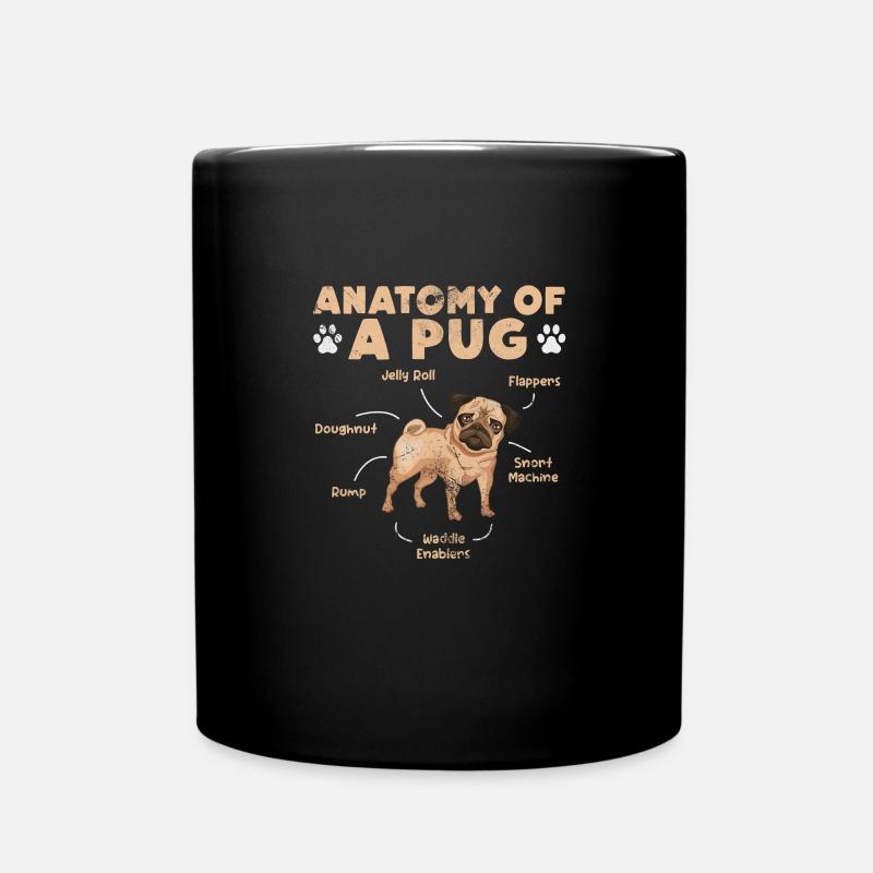 Mops - Tasse einfarbig - Schwarz