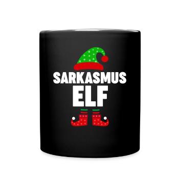 Weinachten Weihnachtself Sarkasmus Elf Elfen - Tasse einfarbig - Schwarz - Vorne
