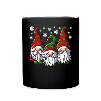 Elves Christmas Design for Family Christmas - Full Colour Mug - black - Front