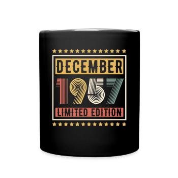 Millésime Décembre 1957 Edition Limitée Anniversaire - Mug uni - noir - Devant