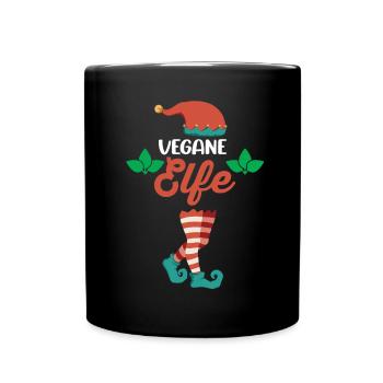 Weinachten Weihnachtself Vegane Elfe Elfen - Tasse einfarbig - Schwarz - Vorne