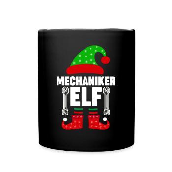 Weinachten Weihnachtself Mechaniker Elf Elfen - Tasse einfarbig - Schwarz - Vorne