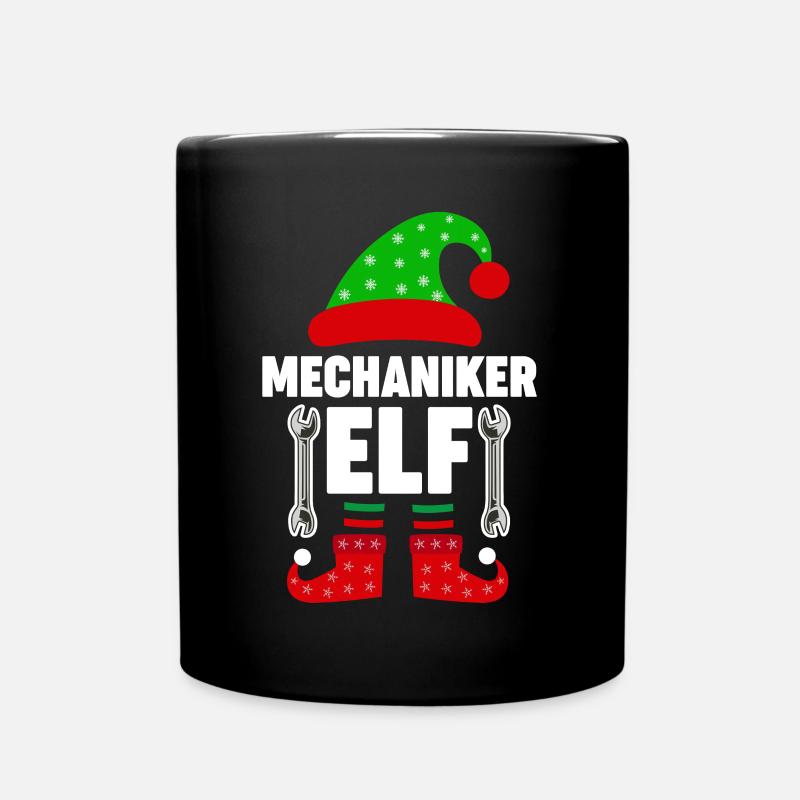 Weinachten Weihnachtself Mechaniker Elf Elfen - Tasse einfarbig - Schwarz