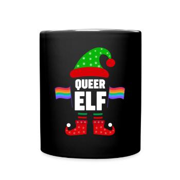 Weinachten Weihnachtself LGBTQ Queer Elf Elfen - Tasse einfarbig - Schwarz - Vorne