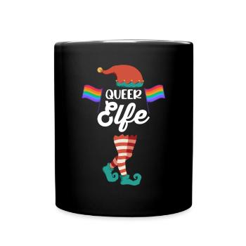 Weinachten Weihnachtself LGBTQ Queer Elfe Elfen - Tasse einfarbig - Schwarz - Vorne