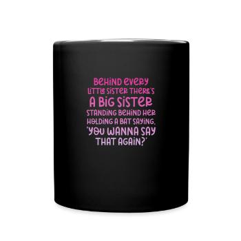 Grande sœur - Mug uni - noir - Devant