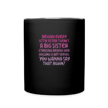 Grande sœur Frère frères et sœurs Cadeau - Mug uni - noir - Devant