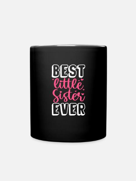 Schwester - Tasse einfarbig - Schwarz