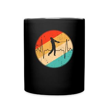 Golf Retro Heartbeat - Full Colour Mug - black - Front