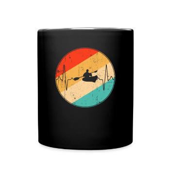 Kayak Retro Heartbeat - Full Colour Mug - black - Front
