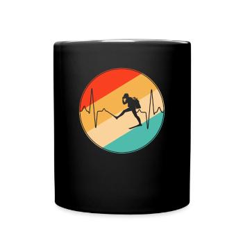 Tauchen Retro Herzschlag - Tasse einfarbig - Schwarz - Vorne