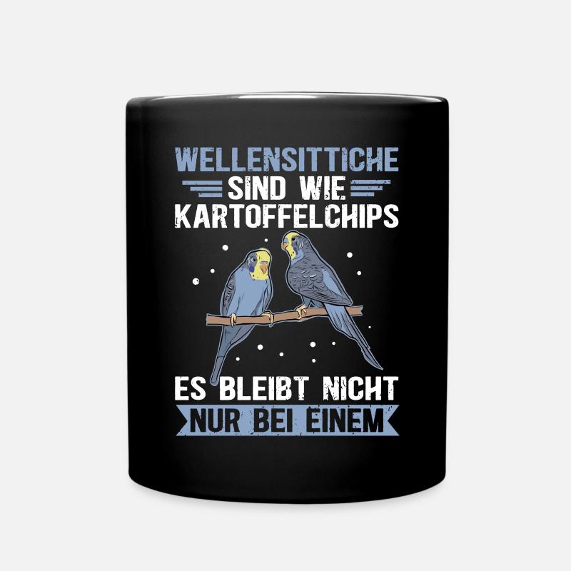 Wellensittich Besitzer Wellensittiche Geschenk - Tasse einfarbig - Schwarz