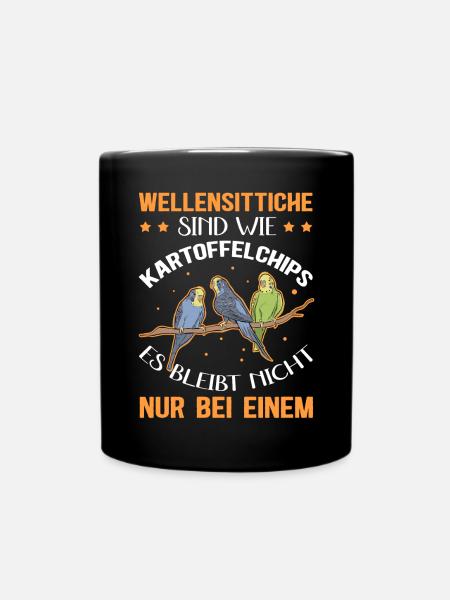 Wellensittiche Besitzer Wellensittich Geschenk - Tasse einfarbig - Schwarz