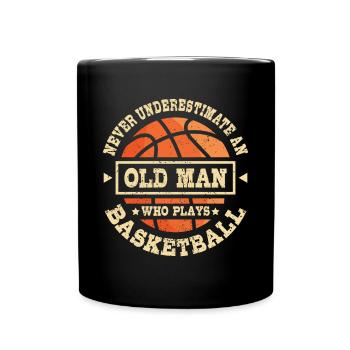 Old man who plays basketball - Tasse einfarbig - Schwarz - Vorne