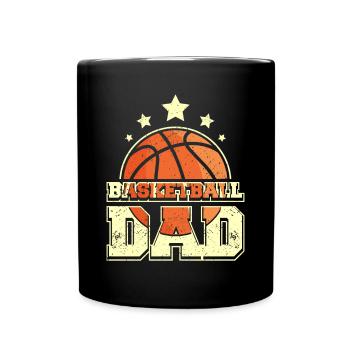 Basketball Daddy Father Dad - Tasse einfarbig - Schwarz - Vorne