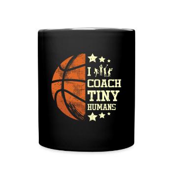 J’entraîne un entraîneur de basket-ball de petits humains - Mug uni - noir - Devant