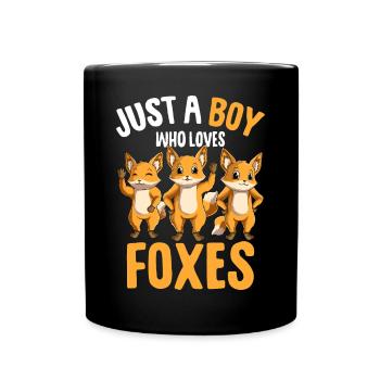 Fuchs Junge Kinder - Tasse einfarbig - Schwarz - Vorne