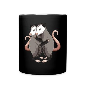 Opossum Filles Enfants Dames - Mug uni - noir - Devant