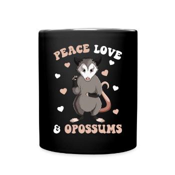 Paix Amour Opossum Enfants Filles Dames - Mug uni - noir - Devant