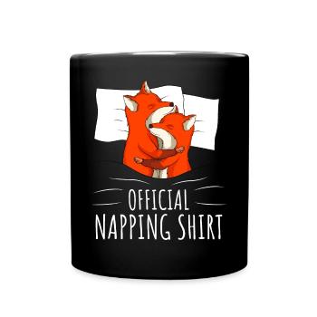 Fox Sleeping Shirt - Full Colour Mug - black - Front