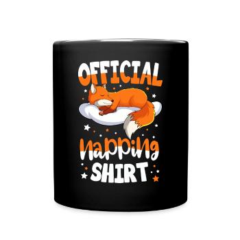 Fox Sleeping Shirt - Full Colour Mug - black - Front